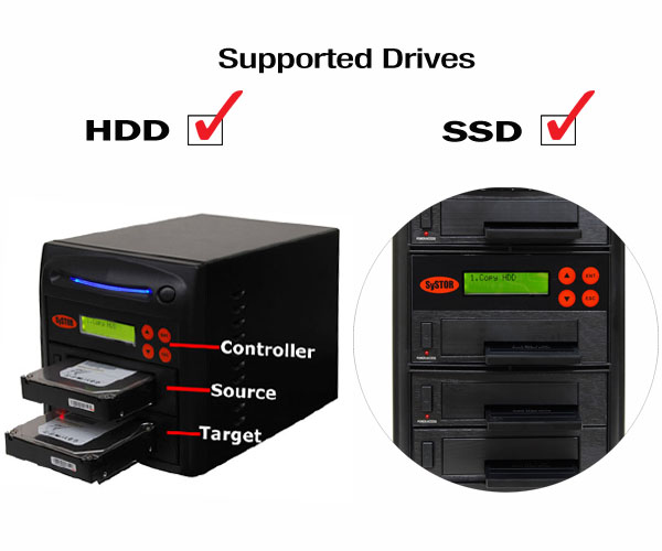 Systor 1:1 SATA Hard Drive Duplicator - 9GB/Min - Copy & Erase 2.5 